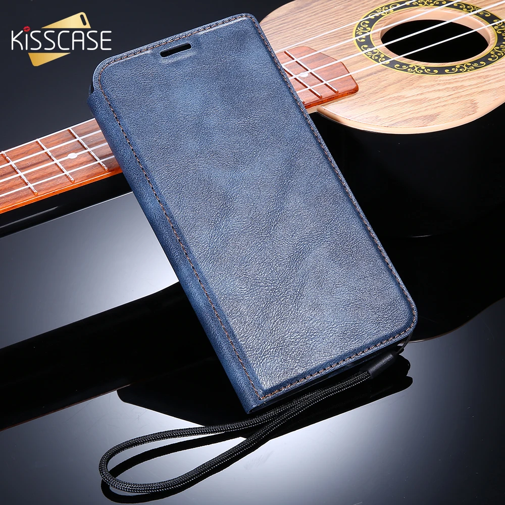 KISSCASE кожаный флип чехол с подставкой для samsung S9 S8 A50 A30 Note 10 Plus Plus|Чехлы-книжки| |