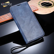 KISSCASE кожаный флип чехол с подставкой для samsung S9 S8 A50 A30 Note 10 Plus