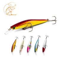 thritop new minnow fishing lure artificial hard bait 125mm 13 5g 5 colors tp022 high quality tremble hooks fishing tackle