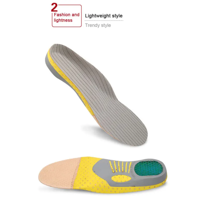 

Orthopedic Sports Insoles Pain Relief Foot Care Massage Shock Absorbent Breathable Function Insole Soft Elastic New
