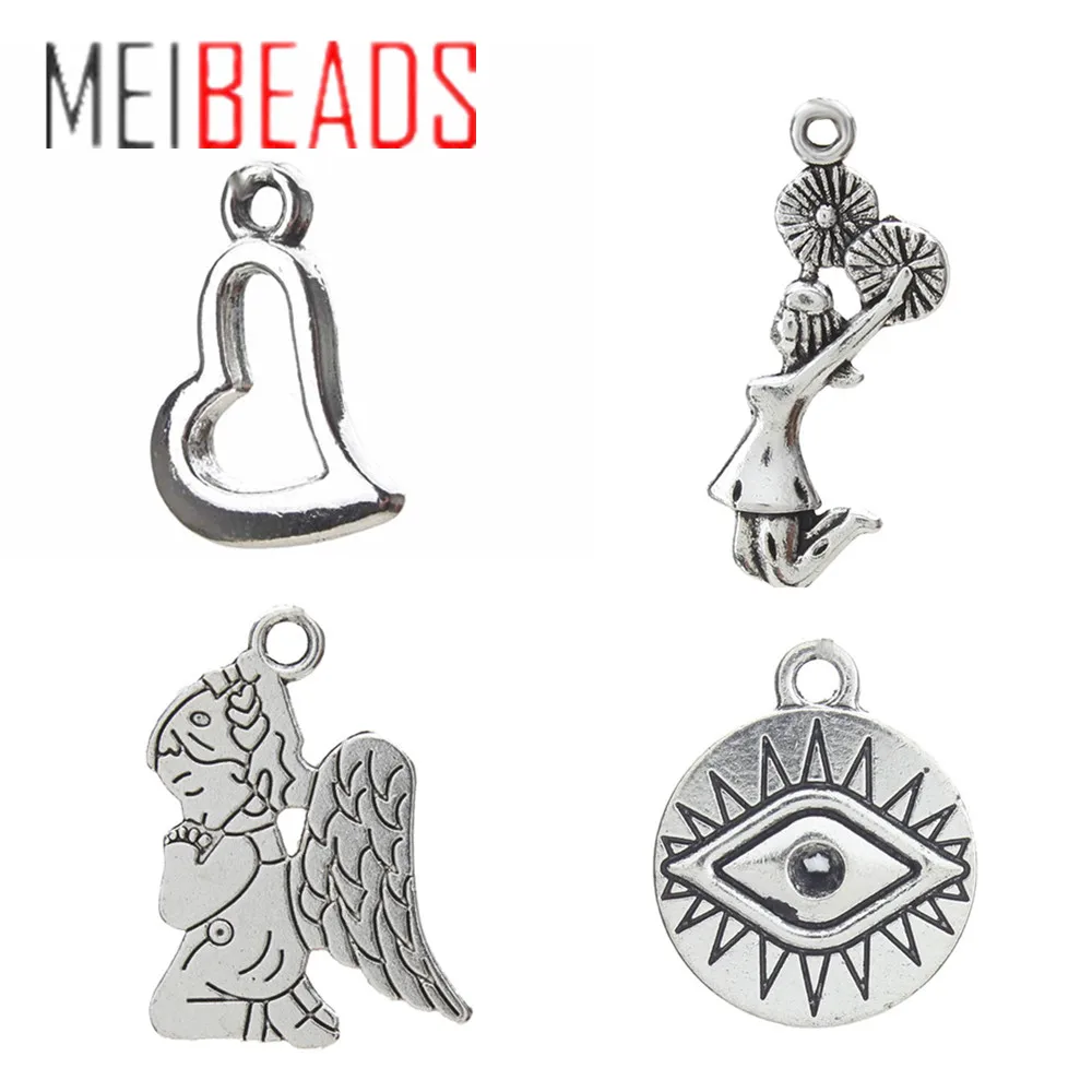 MEIBEADS 6 видов стилей модный цвет серебра талисман подвески для женщин ожерелье