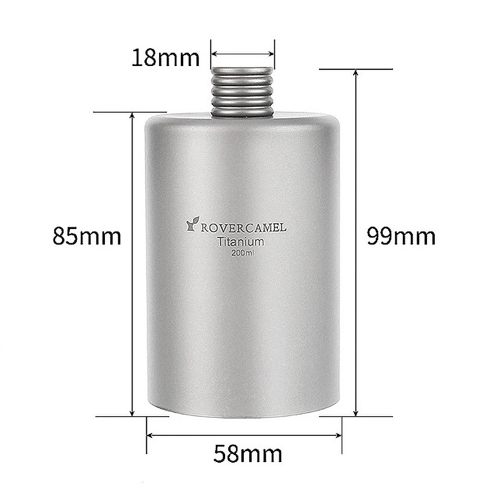 Портативная уличная титановая фляжка 200 мл флакон для алкогольных напитков
