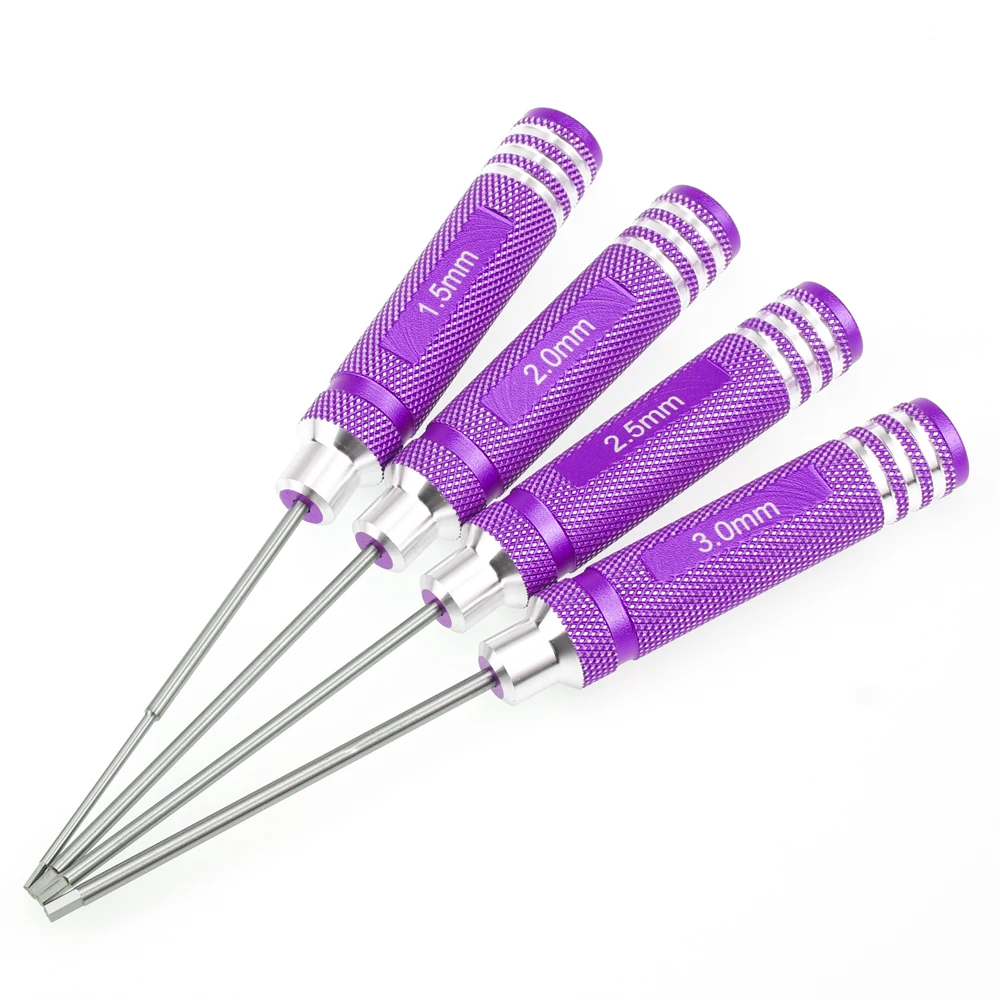 5pcs Allen Hex Hexagon Screwdrivers Key 1.5mm 2mm 2.5mm 3mm 4mm Screw-driving for RC Helicopter Drone Aircraft Model Repair Tool