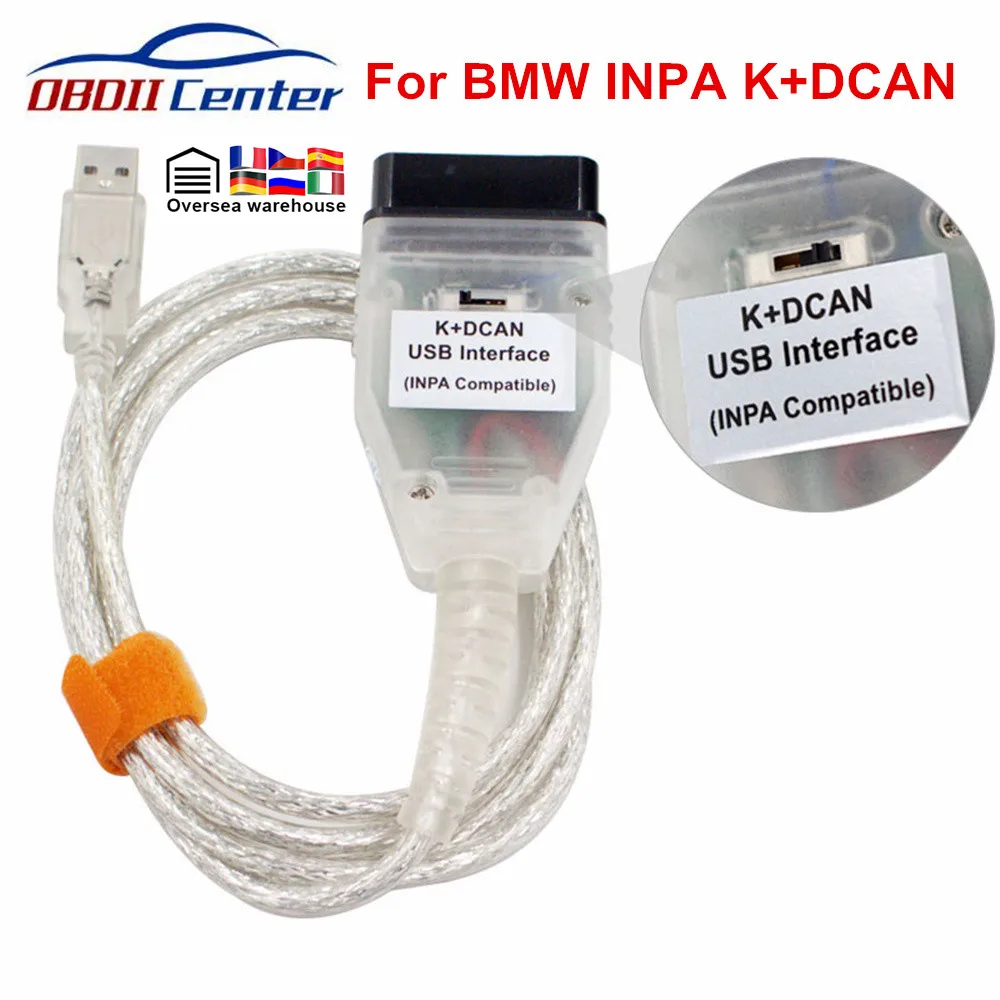 For BMW INPA K DCAN Switch OBDII Diagnostic Cable K+DCAN USB Interface Ediabas D CAN OBD2 Scanner FT232RL |
