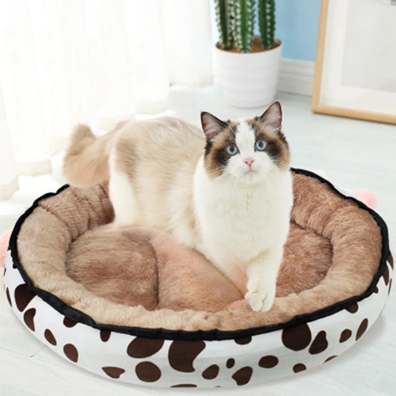

Cat Bed Foldable and Removable Cat House Soft Plush Sleeping Winter Travel Portable Nest for Small Medium