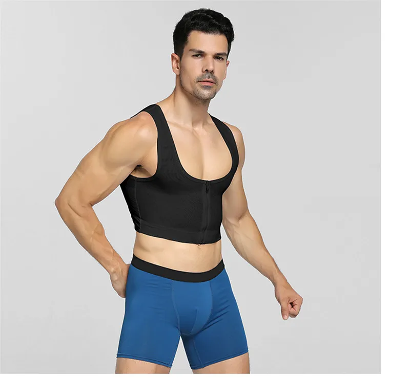 Корректирующее белье на молнии мужской жилет для лечения ГИНЕКОМАСТИИ корсет