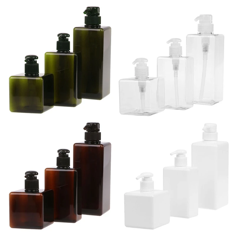 250ml/280ml/650ml Lotion Container Large Pump Plastic Shampoo Bottle Refillable Travel clear/white/brown/green | Красота и здоровье