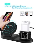 10w 3 in 1 qi wireless charger stand for iphone 11 xs xr x 8 airpods pro charge dock station for apple watch iwatch 5 4 3 2