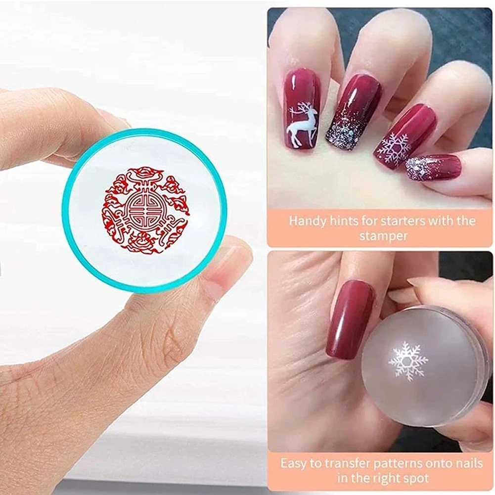 

3.8cm Nail Art Transparent Silicone Seal With Cover Diy Printing Tool