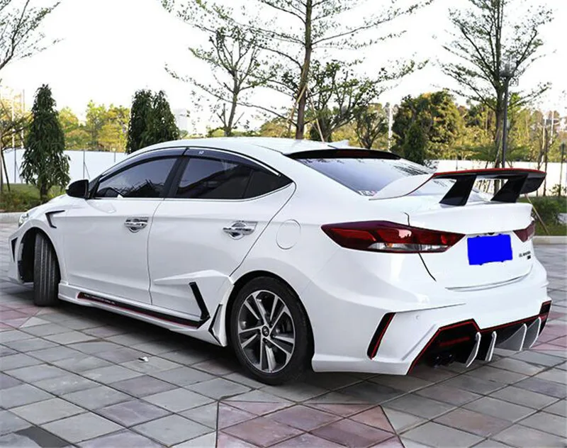 Модель GT Спойлер hyundai Elantra 2012- FRP пластик общего назначения задняя губа автомобильный хвост крыло праймер цвет спойлер