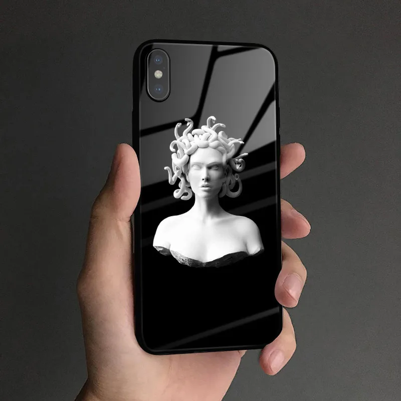 Чехол Medusa с изображением статуи в эстетике мягкий силиконовый чехол из