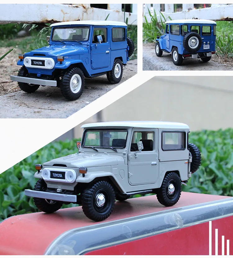 1/24 Масштаб Toyota FJ40 SUV литая модель автомобиля из сплава модель игрушки с открывающимися дверцами модель автомобиля для детей рождественские подарки игрушка