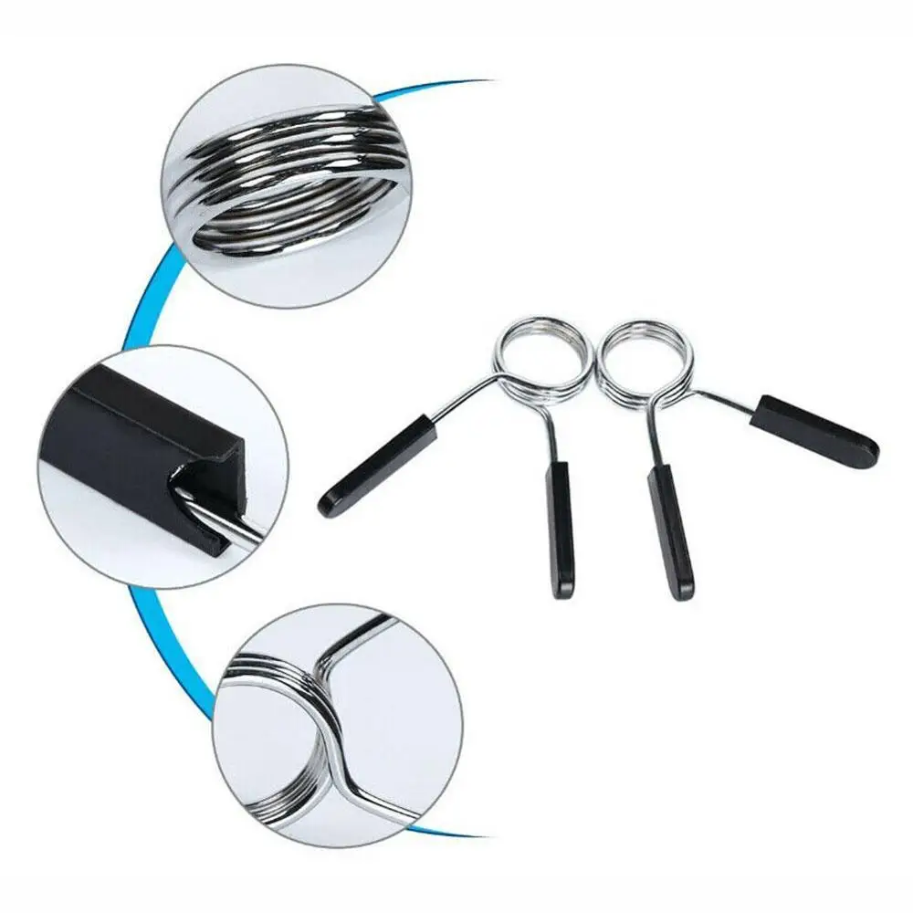 2 шт. гантели штанги веса диски подъема бар с весенним воротником пружинный зажим