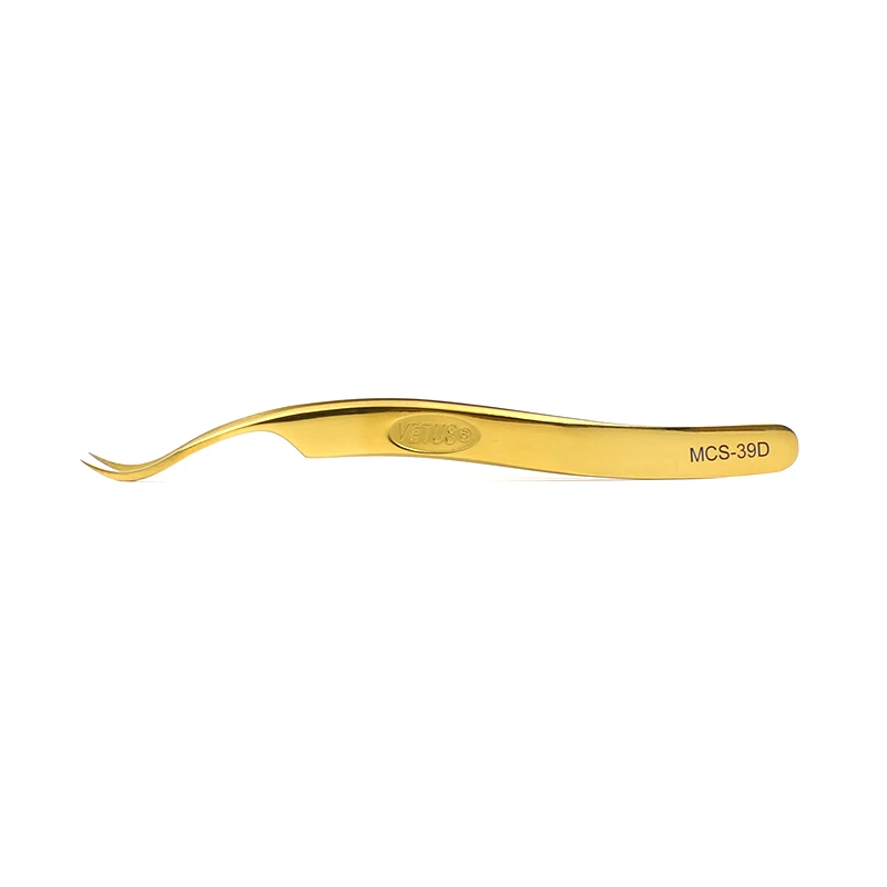VETUS стиль Камелия накладное наращивание ресниц цветение бутик Пинцет Высокая точность Hyper Fine Tip - Цвет: 39D-Gold