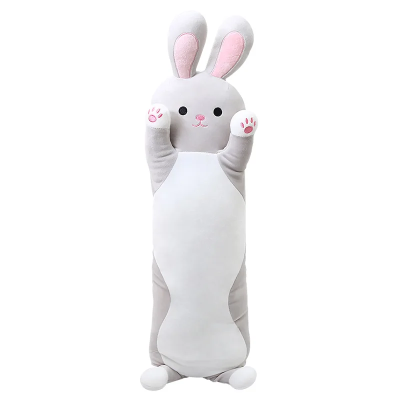 Gray Rabbit Плюшевые животные кошка свинка Шиба ину креативные длинные мягкие игрушки офис Ланч брейк сон Спящая Подушка Мягкая Подарочная кукла для детей - Цвет: Gray Rabbit