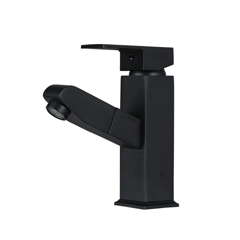 

Bathroom Kitchen Basin Faucet 304 Stainless steel Pull Out Spray Sink Tap X4YD