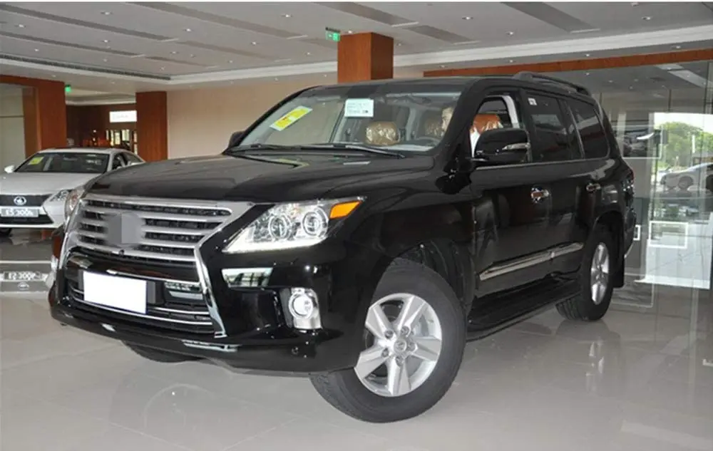 저렴한 렉서스용 도어 고정 사이드 스텝 러닝 보드 너프 바 프로텍터, 라이트 블랙, 렉서스-LX570 J200 2007-2020 에 적합, 2 개