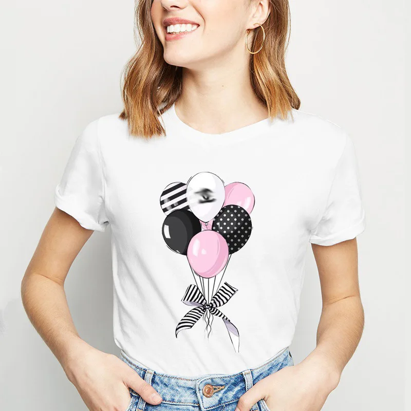 Новая хлопковая Футболка с рисунком Харадзюку женская футболка круглым вырезом