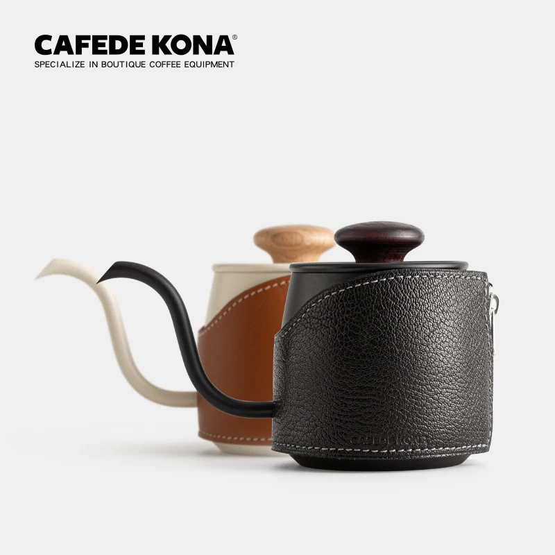 

CAFEDE KONA Gooseneck Kettle 12oz 360ml Coffee Pot Drip Pour Over Kettle Spiky Spout Mini Ear Hanger Long Spout Stainless Steel