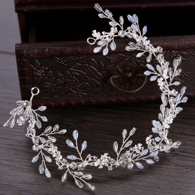 

Bride Hair Band White Crytal Headband Wedding Bridal Accessories Tiara Ornaments