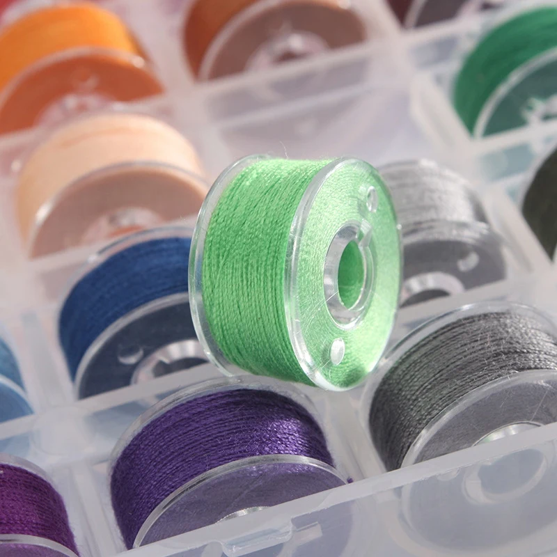 

25Pcs Colors Bobbins and Sewing Thread with Clear Storage Plastic Box for Hand and Machine Sewing Thread Machine DIY