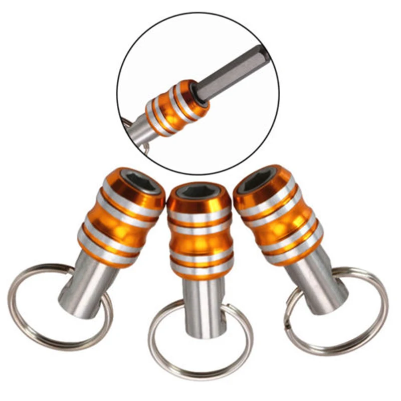 

1xPORTABLE STAINLESS STEEL MAGNETIC SCREWDRIVER BIT HOLDER SOCKET ROD KEY RING