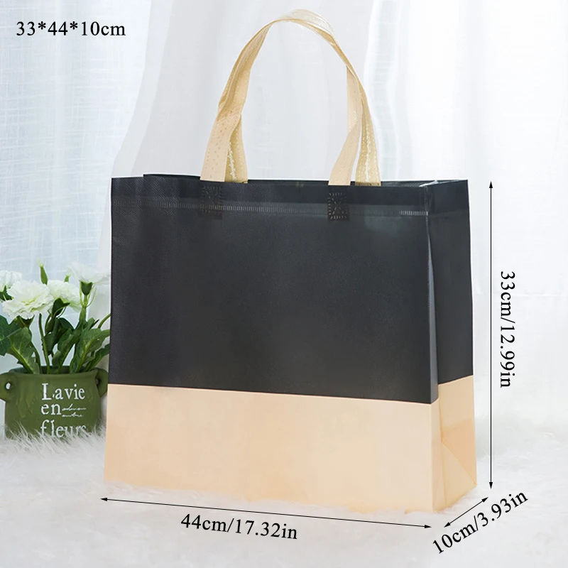 

Portable Reusable Shopping Bag Large Folding Tote Grocery Bag Non-Woven Double Color Convenient Storage Handbag Eco Friendly Bag