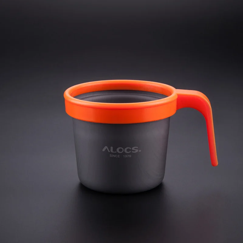 Alocs TW-403, для улицы, портативная, 280 мл, для кемпинга, чашка для воды, кружка для кофе, чашка, стакан для путешествий, пеших прогулок, альпинизма - Color: Orange