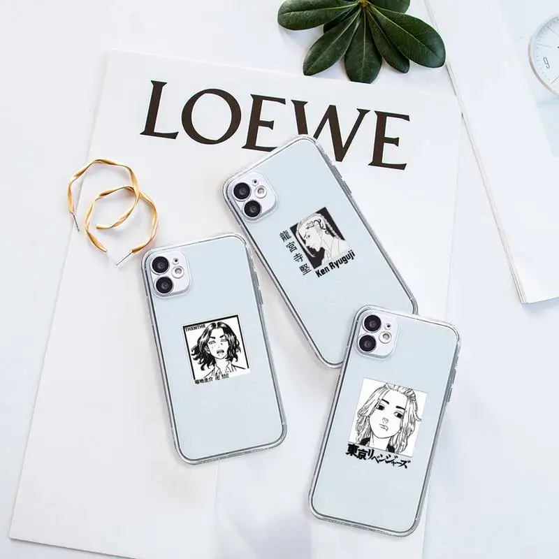 

tokyo revengers manjiro sano Japanese Anime Phone Cases Transparent for iPhone 6 7 8 11 12 s mini pro X XS XR MAX Plus