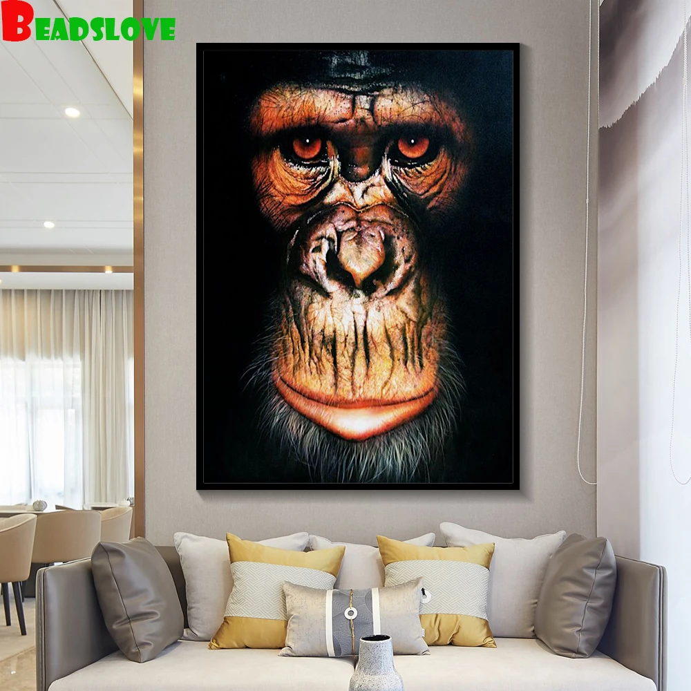 DIY Алмазная картина Стразы вышивка Горилла украшение дома G26 | Дом и сад