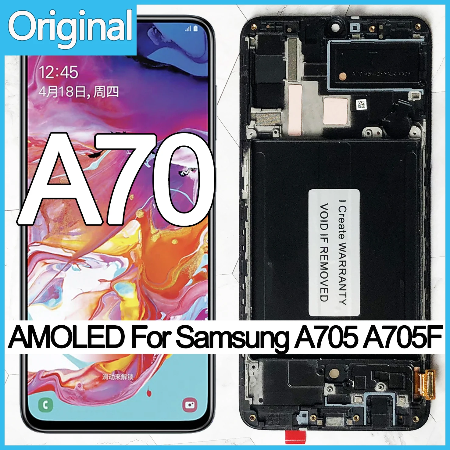 Оригинальный дисплей AMOLED для Samsung Galaxy A70 с рамкой/без рамки|Экраны мобильных