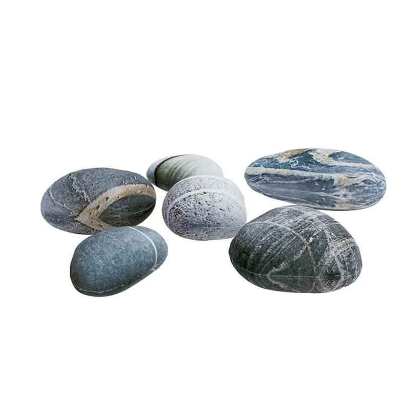 6PCS Creative Decor Pillow Soft Pebble Stone Sofa Simulated For Movie Props Home Cushion Kids Gifts | Дом и сад