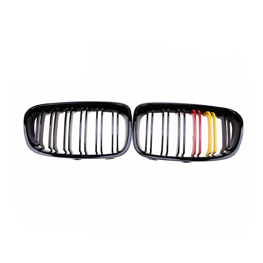 

Front Kidney Grill Grille For Bmw F20 F21 1 Series 2011-2014 Black Red and Yellow Lines Racing Grilles