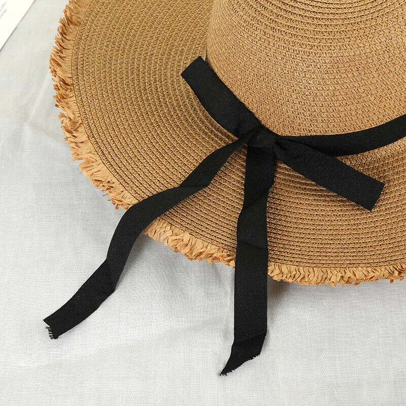 

Letter Embroidery Summer Straw Hat Women Wide Brim Sun Protection Beach Hats 2020 Floppy Foldable Sun Hats for Ladies Beach Hats