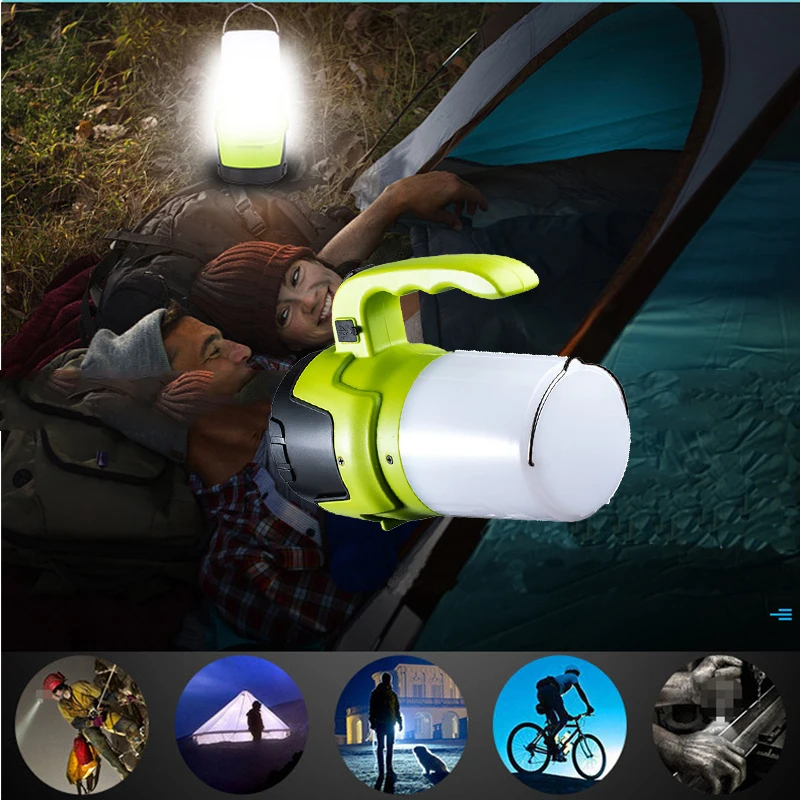 

8000LM LED Camping Lamp Flashlight Led Spotlight Lantern USB Charging Searchlight Work Light 3 Modes Emergency Light Tent Lamp
