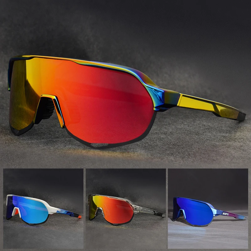 Gafas de sol polarizadas para ciclismo para hombre y mujer, 3 lentes, TR90, UV400, deportivas, para correr y pescar
