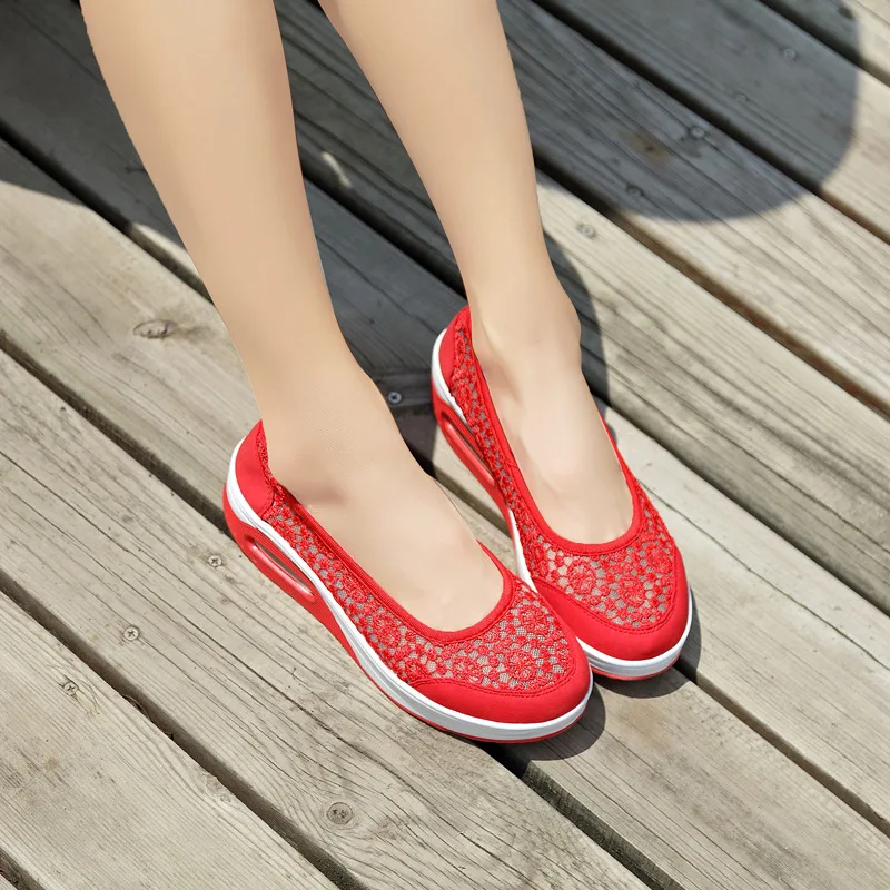 Кроссовки на платформе Цвет Красный туфли без шнурков модные кроссовки