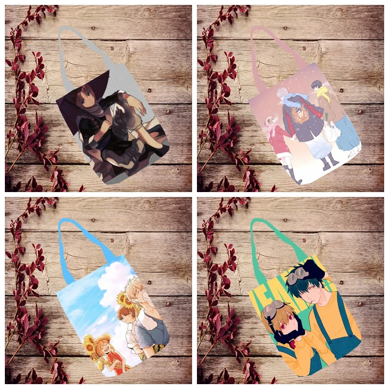 

Gintama Fashion Anime Foldable Handbag Canvas Shopping Bag Casual Shoulder Bags Customized Tote unisex New