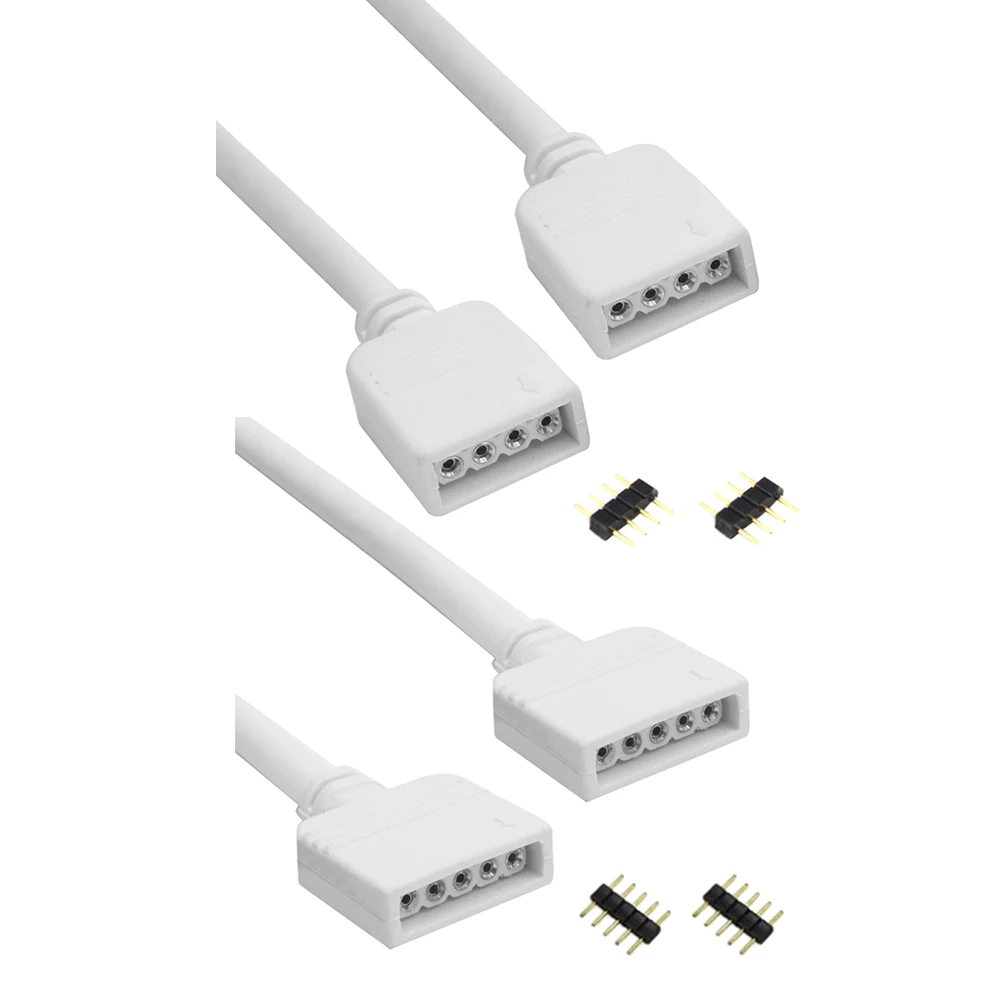 

4Pin/5Pin Light Strip Extension Cable White LED Lamp Bar Extension Wire for 3528 5050 RGB/5050 RGBW LED Connector