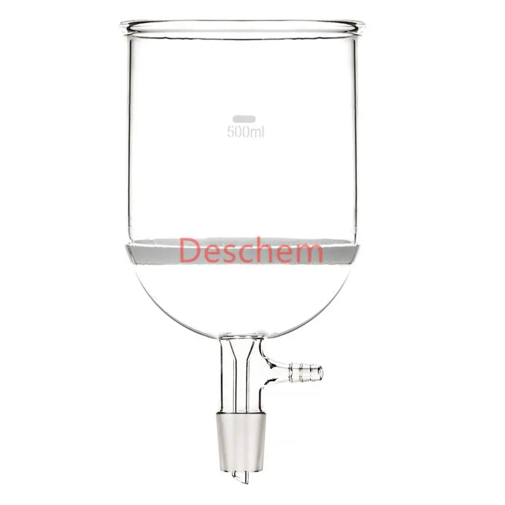 500ml 24/29 Buchner Funnel #3 Glass Coarse Filter With 10mm Vacuum Hose Connection |