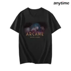 Дышащая ткань 2022 мультяшная футболка Женские топы в том же стиле с Arcane темой уличная одежда Удобная футболка большого размера для мужчин