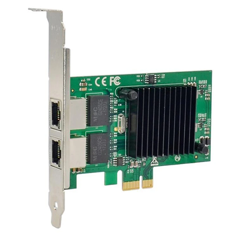 PCI-E X1 гигабитный Ethernet-порт сетевая карта 1000M PCIe двойной электрический порт RJ45 82575EB