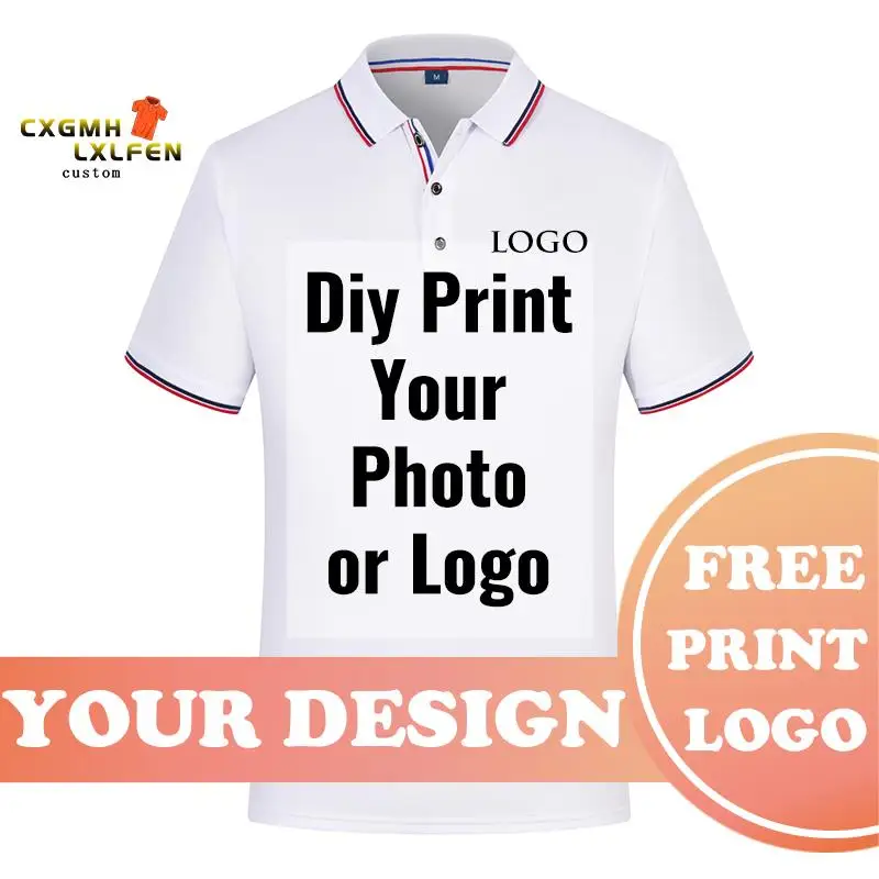 

2019 Summer Unisex Cotton Polo Shirts For Men Women Tops Classic Design Own Shirts Solid Color Custom Printed Picture/Logo Text