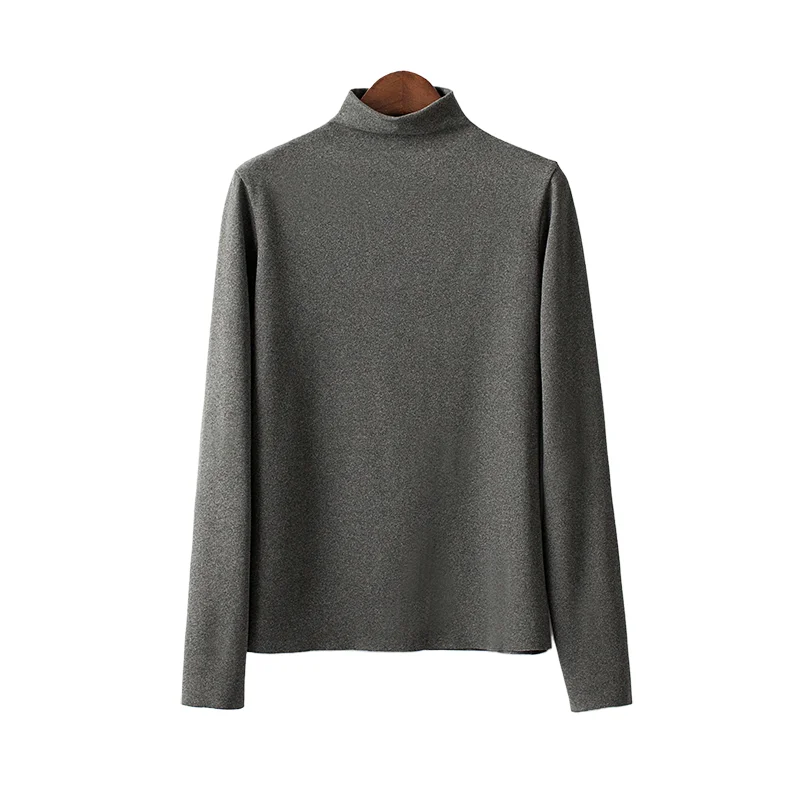 

Autumn and winter thickening fashion bottoming shirt cationic high collar half high collar all-match long-sleeved T-shirt wester
