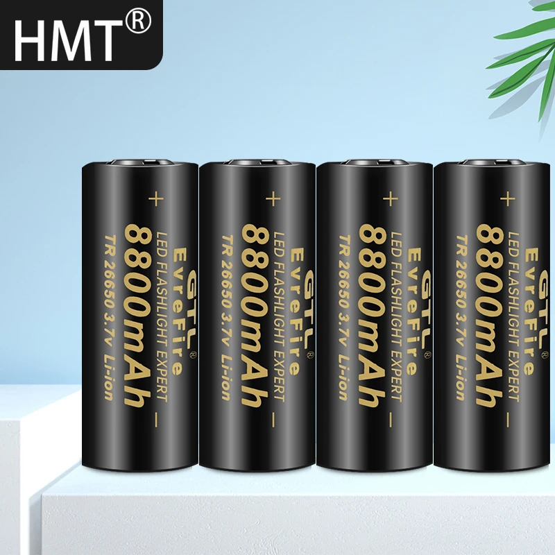 3.7V 8800 MAh Suitable for Fan Flashlight Headlight HMT Lithium Battery 26650 Rechargeable Fast Delivery Power Bank Lipo | Электроника