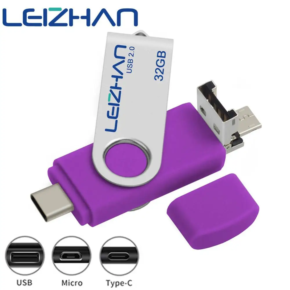 Leizhan OTG USB флэш накопитель для телефона android samsung S10 S9 S8 S7 S5 huawei P30 P20 Флешка C Рамочка