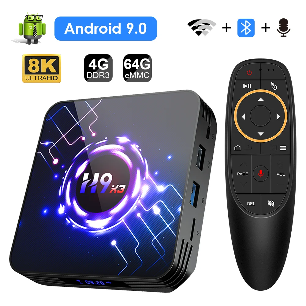 ТВ приставка Android 9 0 4 + 32/64 ГБ 8k HDR 2 4/5 8 ГГц Wi Fi Bluetooth|ТВ-приставки и медиаплееры| |