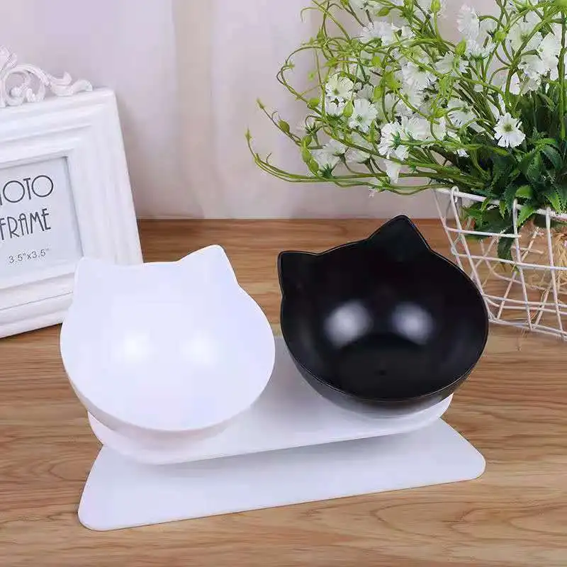 

Двойная миска для кошек с подставкой, миска для кормления кошек, миски для кошек, товары для домашних животных