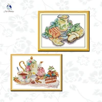joy sunday afternoon tea counted printed on canvas 14ct11ct cross stitch kits embroidery needlework hand made crafts home decor