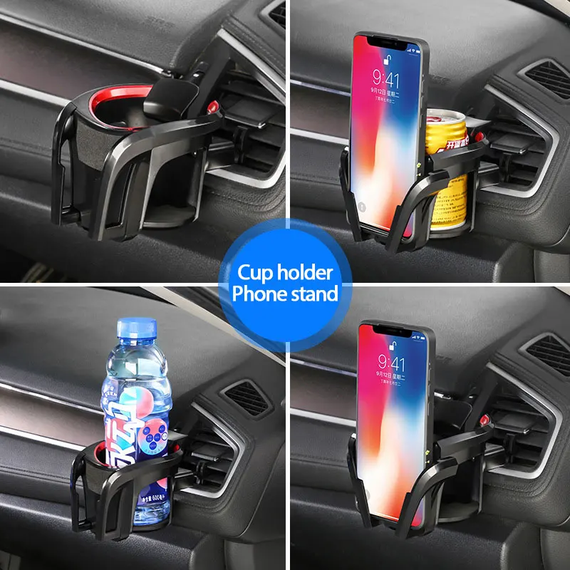 

Car Cup Holder Outlet Air Vent Cup Rack Beverage Mount Insert Stand Holder Drink Bottle Stand Container Hook Rack Phone Holder
